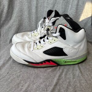 AIR JORDAN 5 RETRO PRO STARS #136027-115 MEN SIZE 11.5 POISON GREEN.